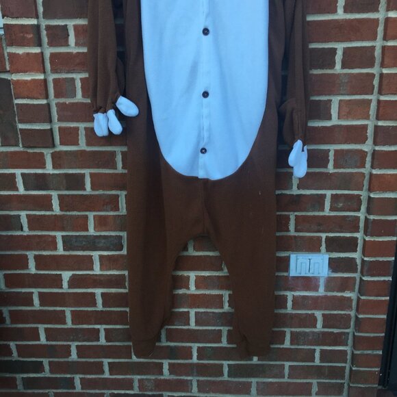 Sloth One Piece Plush Pajama Jumpsuit Adult Small - Picture 2 of 8